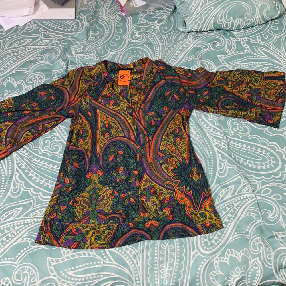 Elegant Printed Satin blouse from ZARA BASIC.